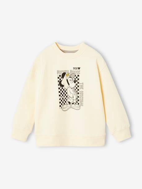 Bedrucktes Jungen Sweatshirt Disney MICKY MAUS Oeko-Tex ecru - vertbaudet enfant 