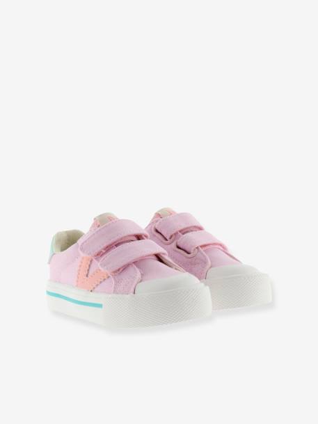 Kindersneakers van gekleurd canvas Tribu Tiras Lona VICTORIA® jeansblauw+rozen - vertbaudet enfant 