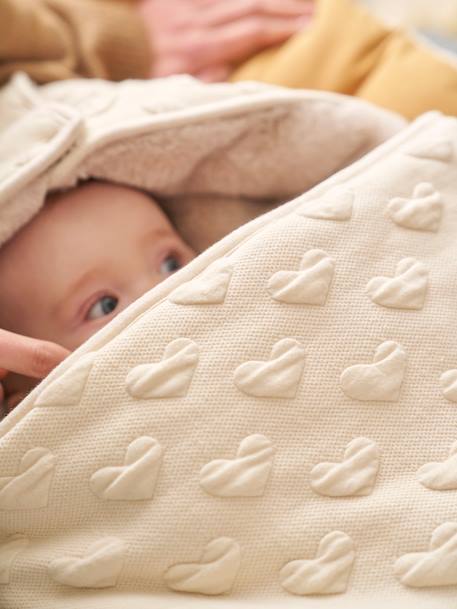 Jacquard reiszak met hartjes beige - vertbaudet enfant 