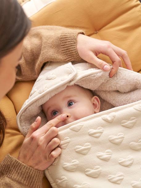 Jacquard reiszak met hartjes beige - vertbaudet enfant 