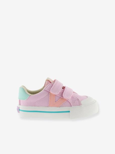 Kindersneakers van gekleurd canvas Tribu Tiras Lona VICTORIA® jeansblauw+rozen - vertbaudet enfant 