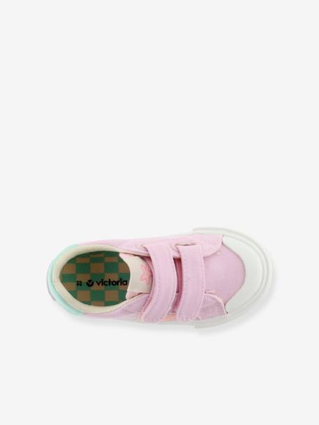 Kindersneakers van gekleurd canvas Tribu Tiras Lona VICTORIA® jeansblauw+rozen - vertbaudet enfant 