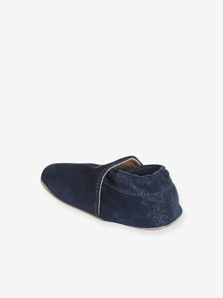 Elastische leren babyschoentjes in soepel leer goud+nachtblauw+oudroze+roze (poederkleur)+roze, bedrukt+veel roze+wit, bedrukt - vertbaudet enfant 