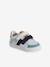 Leren geborstelde babysneakers ecru+marineblauw+veel wit - vertbaudet enfant 