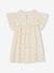 Jurk met bloemenprint van katoenen gaas beige+beige, bedrukt+lichtroze+vanille - vertbaudet enfant 