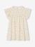 Jurk met bloemenprint van katoenen gaas beige+beige, bedrukt+lichtroze+vanille - vertbaudet enfant 