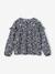 Meisjesblouse met ruches met bloemenprint ecru+marineblauw+wit, bedrukt - vertbaudet enfant 
