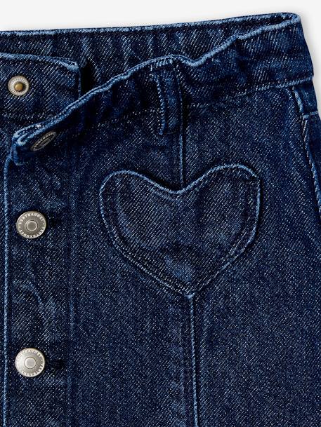 Jeans meisjesrok met knopen ongewassen denim - vertbaudet enfant 
