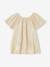 Feestelijke meisjesblouse in lamé met geplooid effect en vlindermouwen goud - vertbaudet enfant 