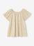 Feestelijke meisjesblouse in lamé met geplooid effect en vlindermouwen goud - vertbaudet enfant 