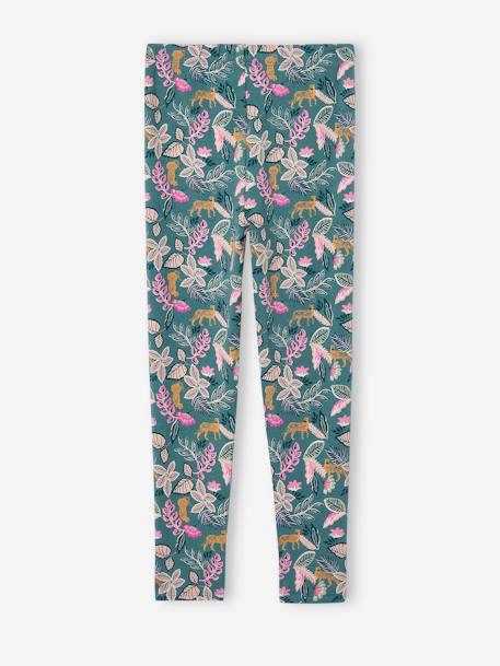 Bedrukte legging voor meisjes amandelgroen+blauw+blauwgroen+groen, bedrukt+inktblauw+roze, bedrukt+zachtpaars - vertbaudet enfant 