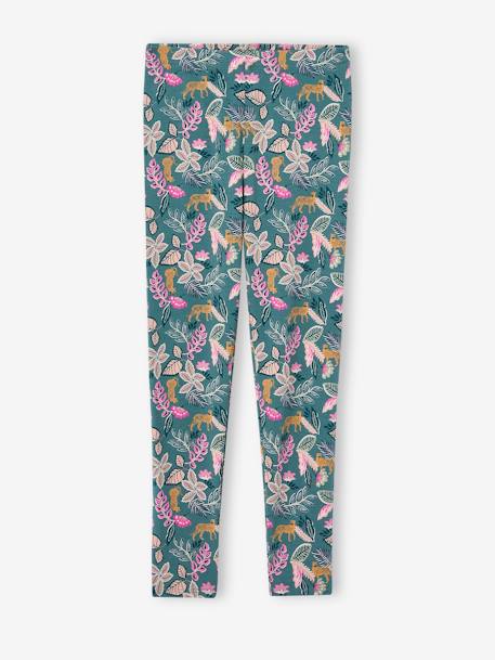 Bedrukte legging voor meisjes amandelgroen+blauw+blauwgroen+groen, bedrukt+inktblauw+roze, bedrukt+zachtpaars - vertbaudet enfant 