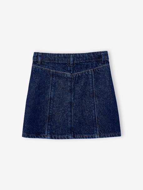 Jeans meisjesrok met knopen ongewassen denim - vertbaudet enfant 