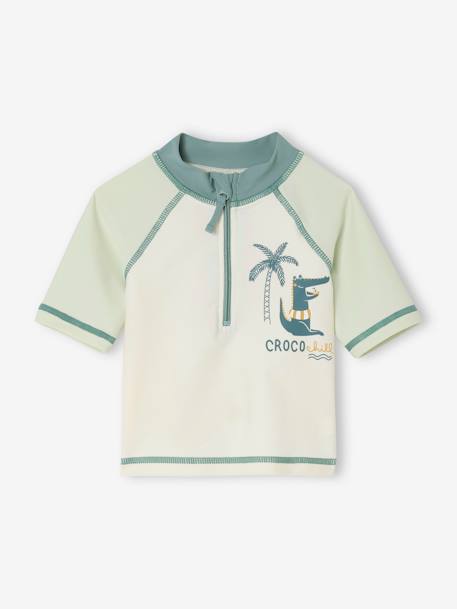 Badpakset T-shirt met UV-bescherming + short + babyhoed mintgroen - vertbaudet enfant 