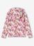 Sport sweatshirt met rits en bloemenprint in technisch materiaal antraciet+ecru+groen, bedrukt+oudroze - vertbaudet enfant 