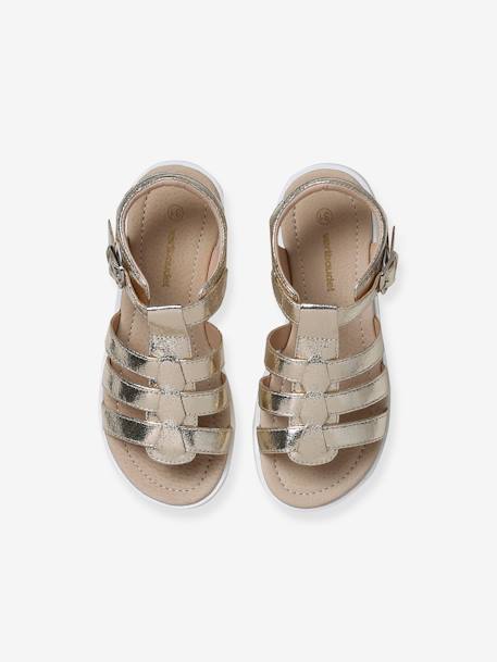 Kindersandalen met meerdere bandjes goud+zwart - vertbaudet enfant 