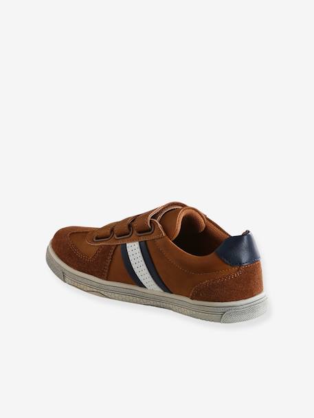 Tennisschoenen met klittenband voor jongens bruin+NAVY - vertbaudet enfant 