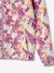Sport sweatshirt met rits en bloemenprint in technisch materiaal antraciet+ecru+groen, bedrukt+oudroze - vertbaudet enfant 