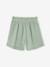 Meisjesshort in 'paperbag'-stijl, van katoengaas beige+felblauw+koraal+saliegroen - vertbaudet enfant 