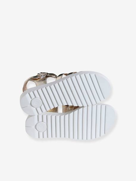 Kindersandalen met meerdere bandjes goud+zwart - vertbaudet enfant 