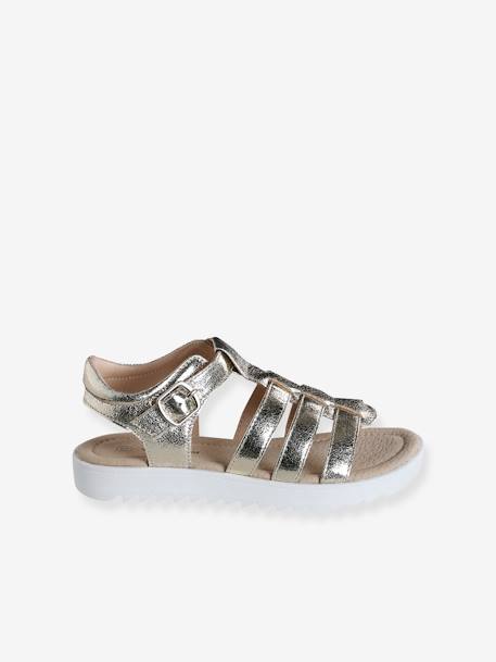 Kindersandalen met meerdere bandjes goud+zwart - vertbaudet enfant 