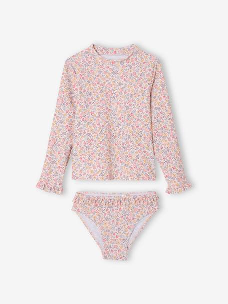 Anti-UV bikini voor meisjes lichtroze - vertbaudet enfant 