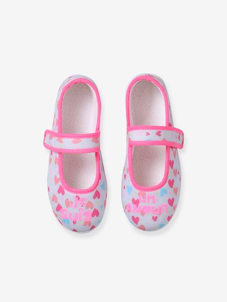 Kinderschoentjes met ballerina-stijl en klittenband rozen - vertbaudet enfant 