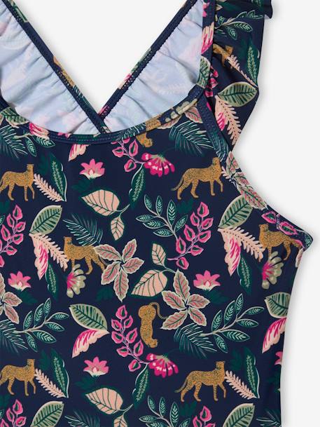 Badpak met print voor meisjes familiecollectie inktblauw - vertbaudet enfant 