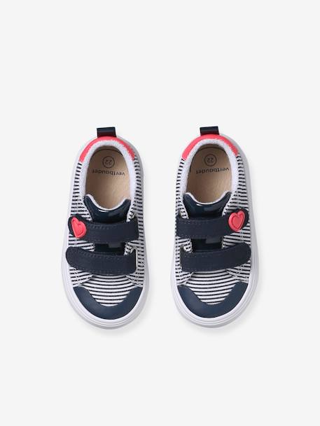 Gestreepte baby kratten blauw, gestreept+roze, bedrukt - vertbaudet enfant 