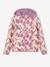 Sport sweatshirt met rits en bloemenprint in technisch materiaal antraciet+ecru+groen, bedrukt+oudroze - vertbaudet enfant 