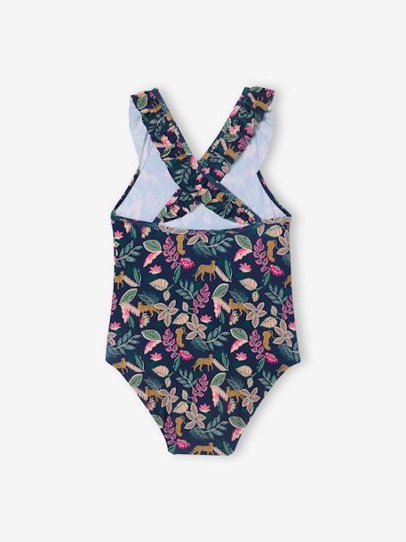 Badpak met print voor meisjes familiecollectie inktblauw - vertbaudet enfant 