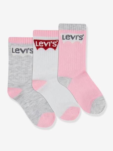 Set van 3 paar LEVI'S Batwing regular cut sokken marineblauw+rozen+zwart - vertbaudet enfant 