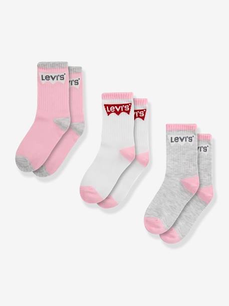 Set van 3 paar LEVI'S Batwing regular cut sokken marineblauw+rozen+zwart - vertbaudet enfant 
