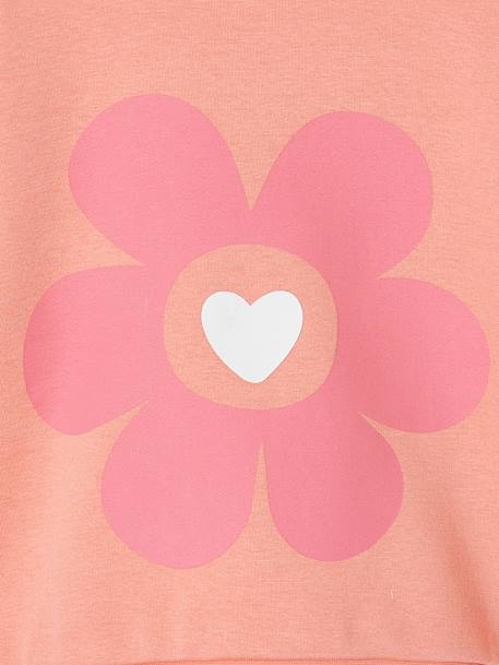 Basic meisjessweater met motief antraciet+donkerpaars+inktblauw+koraal+pioenroos+salie+vanille - vertbaudet enfant 