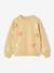 Meisjessweater met 3D bloemen goudgeel - vertbaudet enfant 