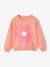 Basic meisjessweater met motief antraciet+donkerpaars+inktblauw+koraal+pioenroos+salie+vanille - vertbaudet enfant 