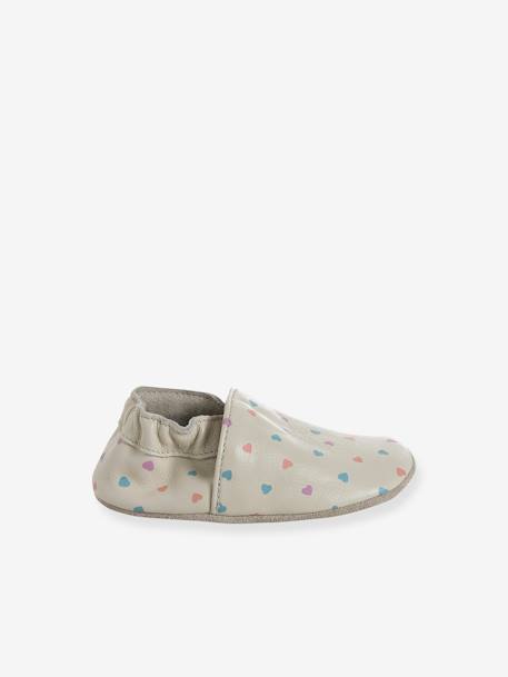 Elastische leren babyschoentjes in soepel leer goud+nachtblauw+oudroze+roze (poederkleur)+roze, bedrukt+veel roze+wit, bedrukt - vertbaudet enfant 