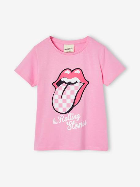 Kinder Sommer-Schlafanzug THE ROLLING STONES roze, geruit - vertbaudet enfant 