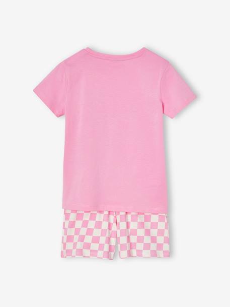 Kinder Sommer-Schlafanzug THE ROLLING STONES roze, geruit - vertbaudet enfant 