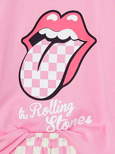 Kinder Sommer-Schlafanzug THE ROLLING STONES roze, geruit - vertbaudet enfant 