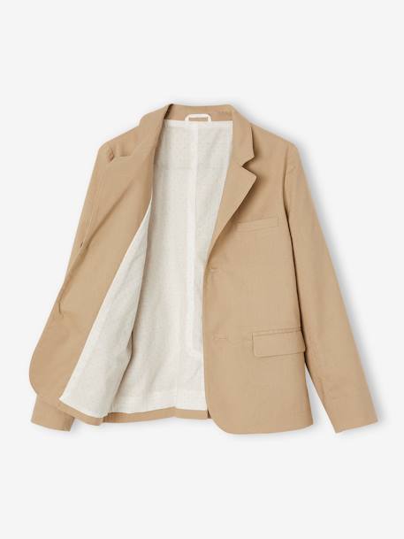 Feestelijk jasje voor jongens van katoen/linnen beige+blauw+donker marineblauw+lichtbeige+saliegroen - vertbaudet enfant 