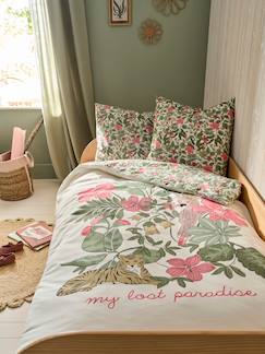 -Dekbedovertrekset + kussensloop kind TROPICAL, met gerecycled katoen 