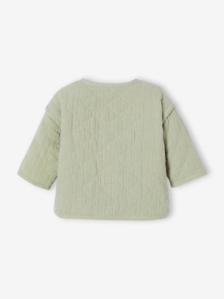 Babyset met gewatteerd jasje en knuffel saliegroen - vertbaudet enfant 