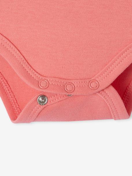 Babyset met slaappakje en 2 personaliseerbare rompertjes met hartjes snoepjesroze - vertbaudet enfant 