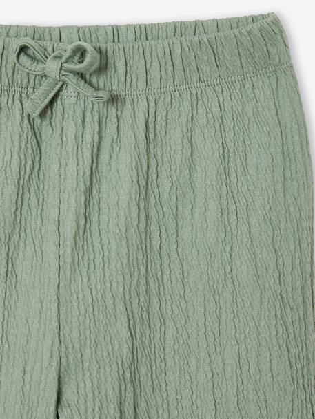 Wijde legging met golvend effect voor meisjes koraal+saliegroen+wit, bedrukt+zachtpaars - vertbaudet enfant 