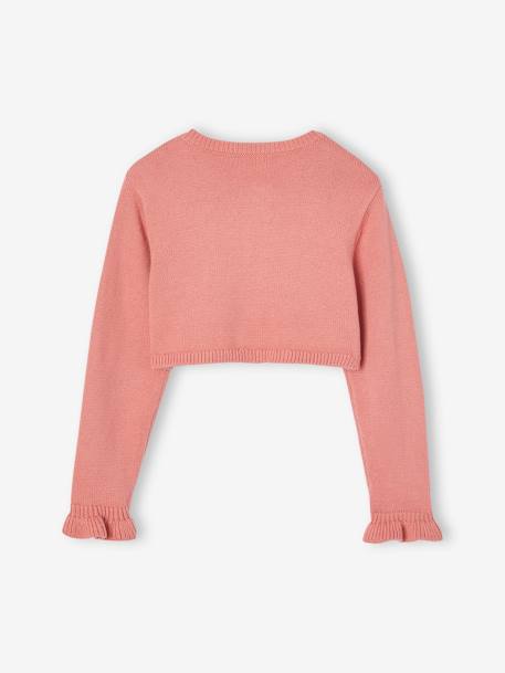 Bolerovest meisje chambrayblauw+oudroze - vertbaudet enfant 