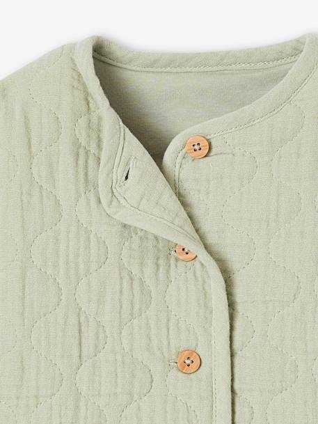 Babyset met gewatteerd jasje en knuffel saliegroen - vertbaudet enfant 