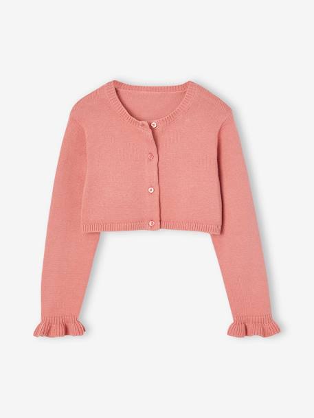 Bolerovest meisje chambrayblauw+oudroze - vertbaudet enfant 