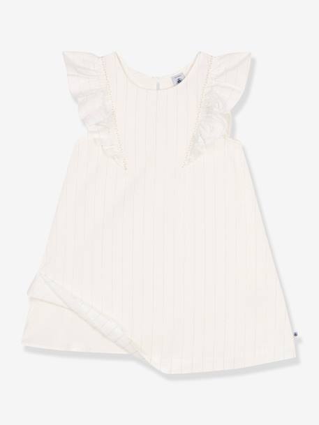 Korte mouwen katoenen kinderjurk PETIT BATEAU wit - vertbaudet enfant 