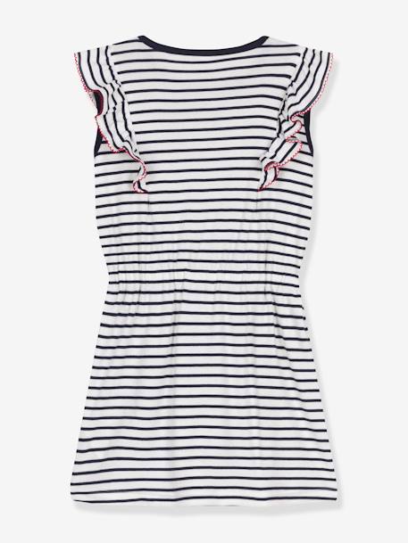 Gestroomde kinderjurk van katoen PETIT BATEAU marineblauw - vertbaudet enfant 